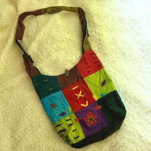 nepalese fabric patchwork bag